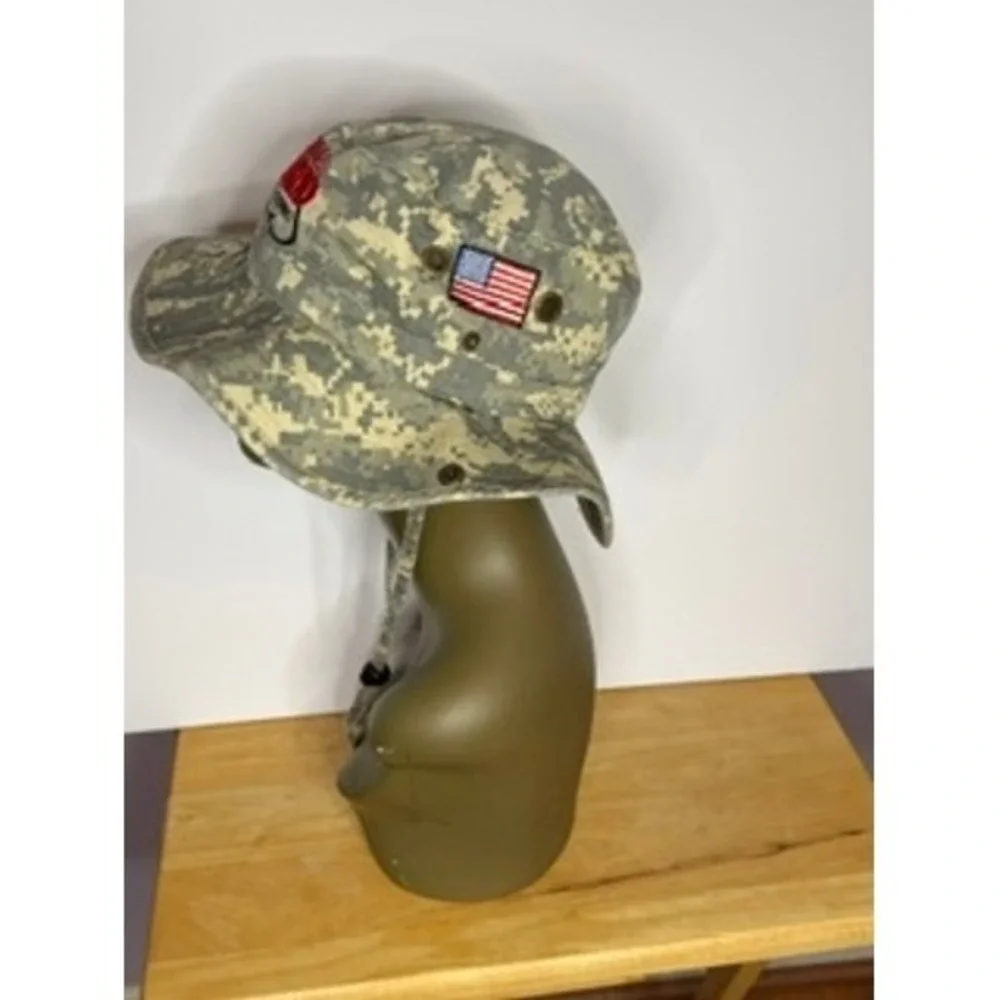 National Guard Fishing Boonie Camo Sun Bucket Hat Adjustable Strap